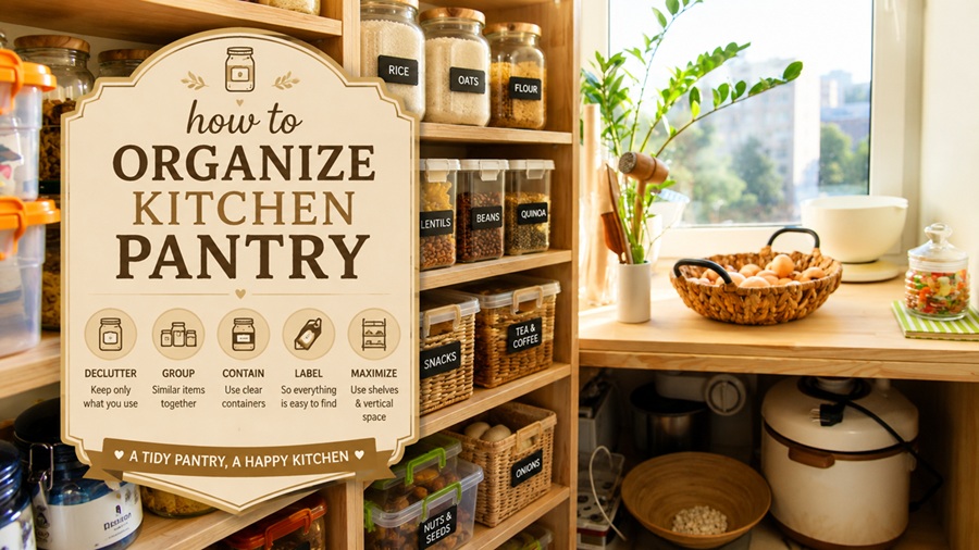 how to organize kitchen pantry