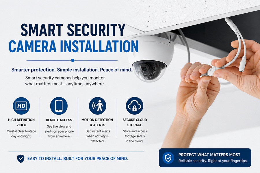 smart security camera installation